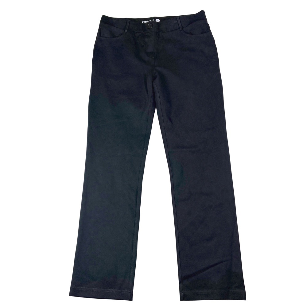 Betabrand XL Black Ponte Pants Pull On Straight Leg Stretch Workwear Casual